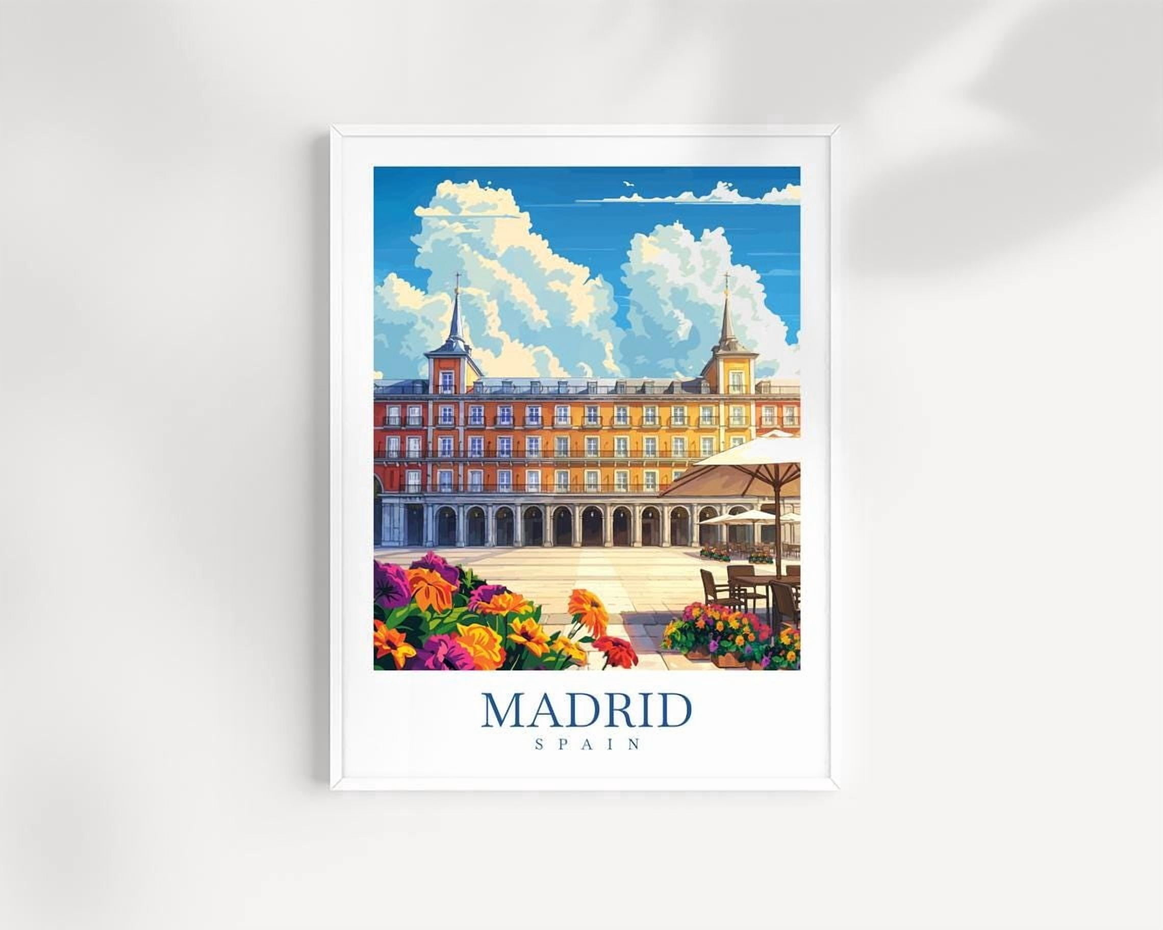Madrid Plaza Mayor Spain Travel Historic Square Poster, Travel Inspired ...