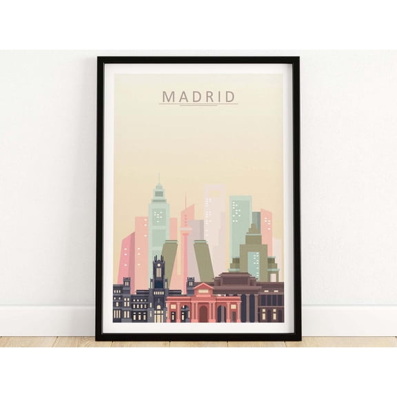 Madrid Skyline Print Wall Art Madrid Gift
