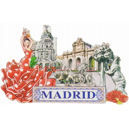 Madrid Spain 3D Fridge Magnet Souvenir Gift,Resin Handmade Madrid Refrigerator Magnet Home Decoration Collection