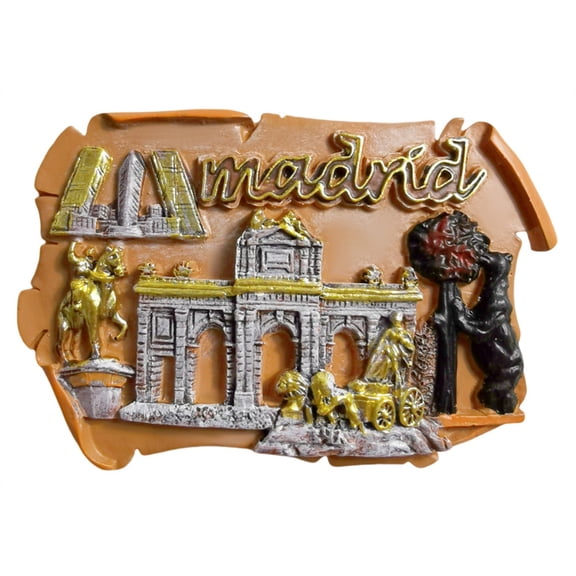Madrid Spain 3D Fridge Magnet Souvenir Gift,Resin Handmade Madrid Refrigerator Magnet Home Decoration Collection