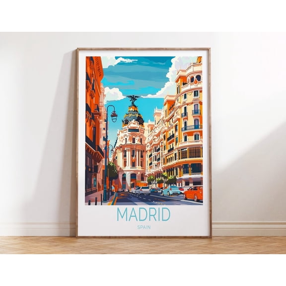 Madrid Spain Capital City Skyline Print Unframed Paper Print