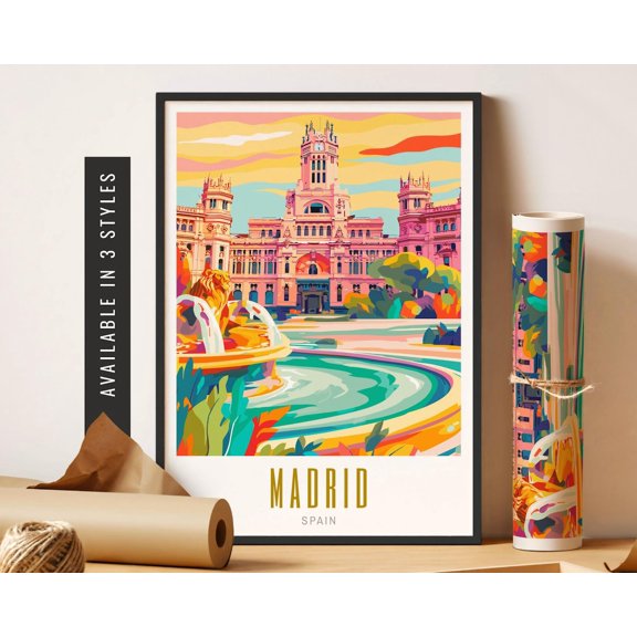 Madrid Spain Colorful City Wall Decor