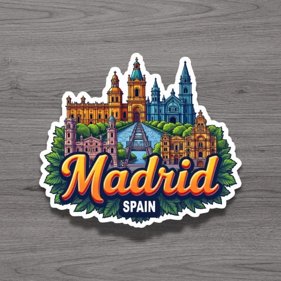 Madrid Spain Fridge Magnet Travel Souvenir Laptop Sticker City Decor Gift