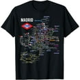 thumbnail image 1 of Madrid Spain Metro Subway Train Map T-shirt GiftMen and women, Black T-shirt, size: Extra large, 1 of 4