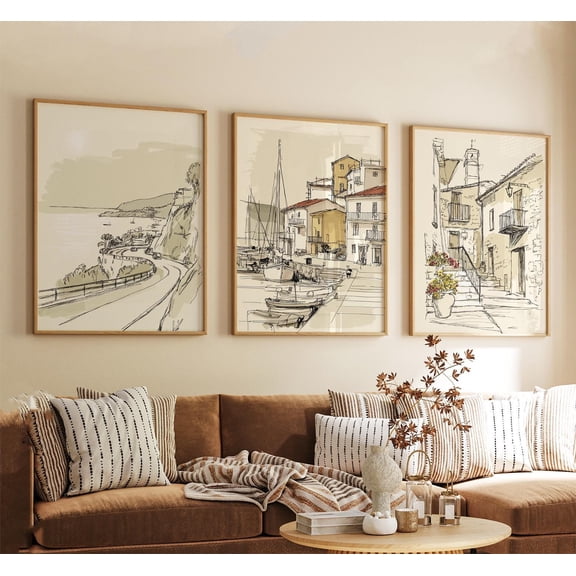 Madrid Spain Poster Minimal Line Sketch Cityscape Travel Wall Art Prints Set 3