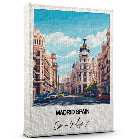 Madrid Spain Travel Poster Canvas Spain Madrid Canvas Unique Gift Idea for Home, Office, or Living Space
