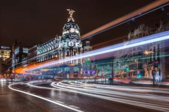 Madrid Traffic Canvas Art - Javier De La (12 x 18)