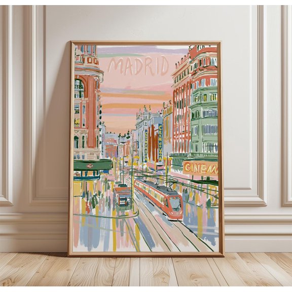 Madrid Travel Metro Street Print Spanish Wall Art, Unframed Paper Print