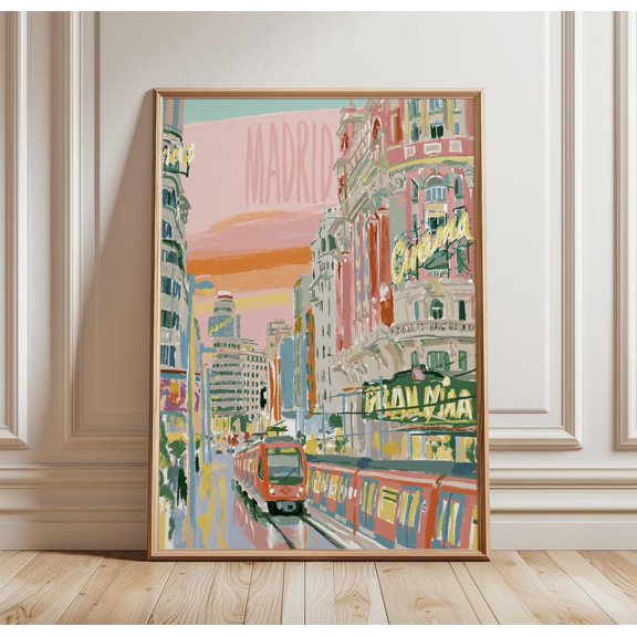 Madrid Travel Metro Street Print Spanish Wall Art, Unframed Paper Print