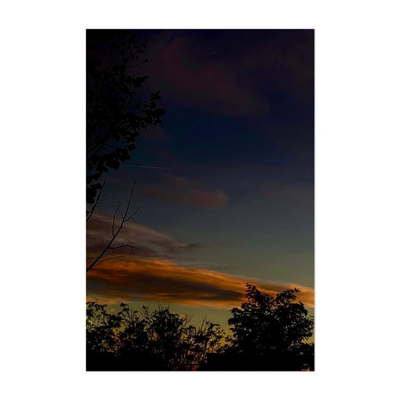 Madrid orange - Madrid Community of Madrid Spain Photography Sunset Silhouette Nature Scenic Landscape Night Sky Moody Unframed Wall Art Print 4 x 6 inches
