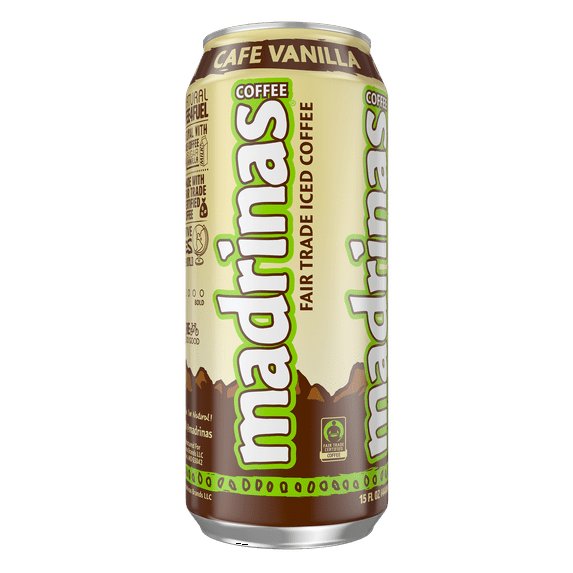Madrinas Fair Trade Cold Brew Cafe Vanilla Coffee, 15 Fl. Oz., 12 Count