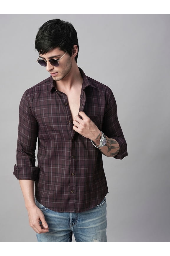 Mady Checked Men's Shirt, Full Sleeves Regular Fit Casual Shirts, Sizes L