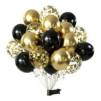 Mae 15/25/35pcs black and gold glitter balloons decoration balloon set suitable for party, birthday, wedding decoration