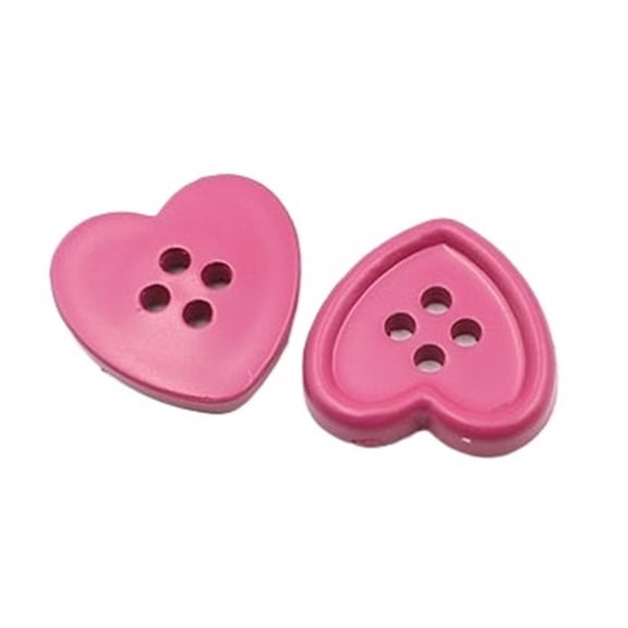 Mae 30PCS Heart 4 Holes Resin Buttons Clothing Decoration Sewing Knitting Scrapbooking Card Making DIY Clothes Decor Crafts (18 mm)