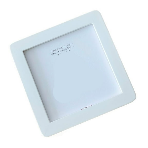 Mae 5-Inch White Wood DIY round And Square Corner Photo Frame Modern mat Versatile Home Decorative Item