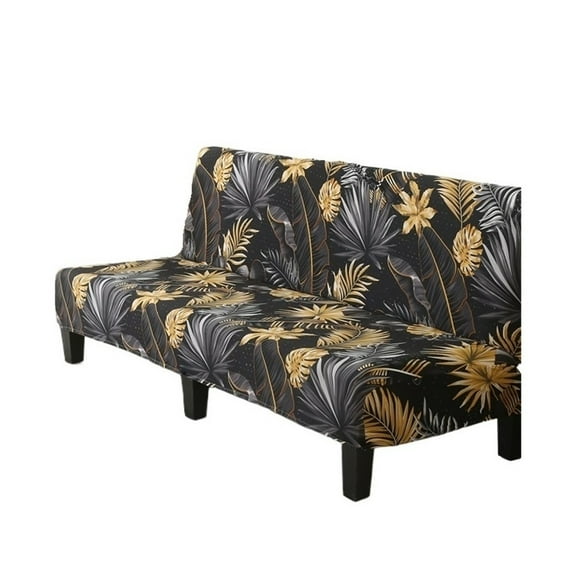 Mae Armless Futon Cover Stretch Sofa Bed Cover Protector High Spandex Elastic Futon Slipcover with Elastic Bottom Machine Washable