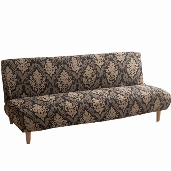 Mae Armless Futon Sofa Cover Spandex Non-Slip Furniture Protector Removable Washable Folding Sofa Bed Cover