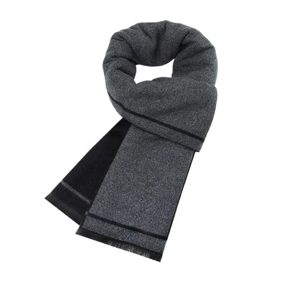 Mae Checkered Scarf Men's Black Winter Warm Wool Scarf Men's Casual Long Neck Warmer