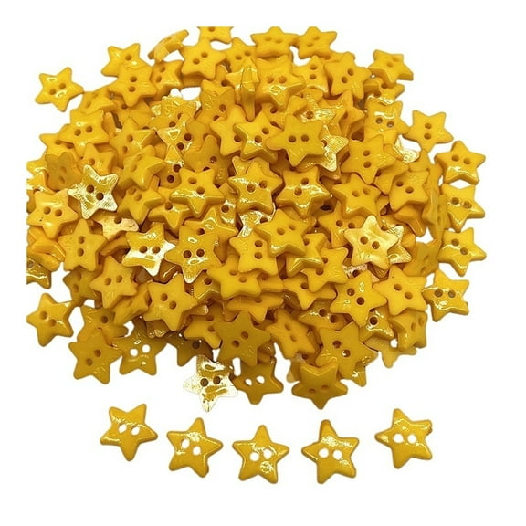 Mae Colours Five- Pointed Star with Two Eye Buttons Resin Sewing Buttons Diy Scrapbooking Multicolour