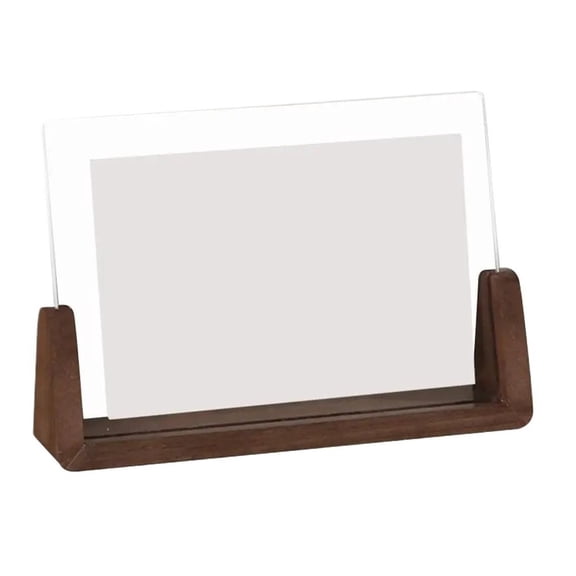Mae Creative Photo Frame Acrylic U Shape Transparent Frame Desktop Walnut.