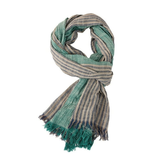 Mae Men Scarf Cotton Linen Striped Scarves Autumn Winter Warm Neckerchief Casual Male Accessories Shawls