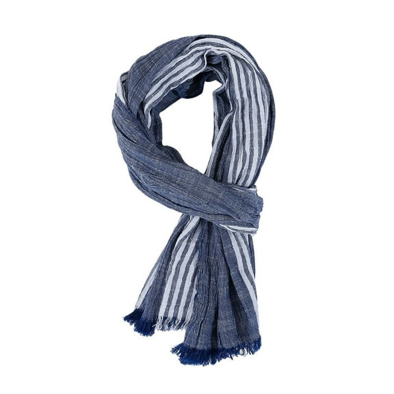 Mae Men Scarf Cotton Linen Striped Scarves Autumn Winter Warm Neckerchief Casual Male Accessories Shawls