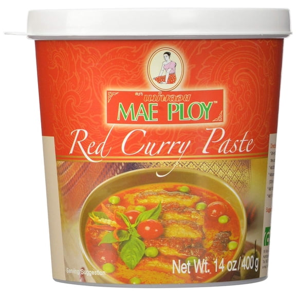 Mae Ploy - Red Curry Paste for Authentic Thai Dishes - 14 OZ, Case of 8
