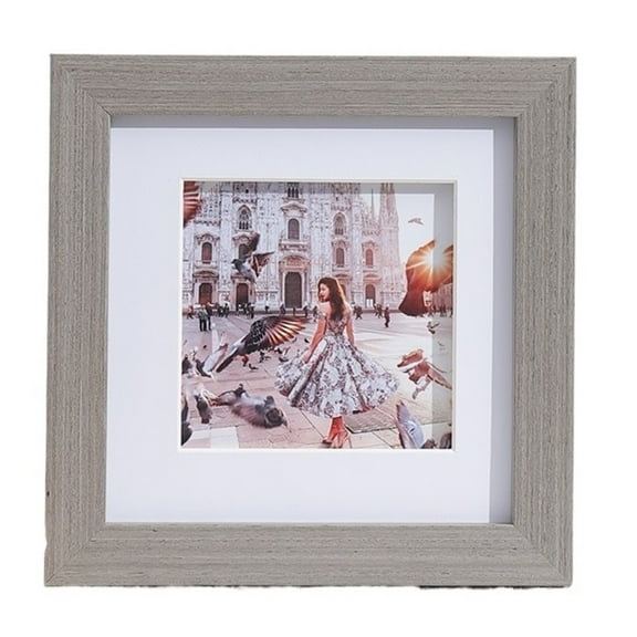 Mae Square solid wood small picture frame mounted square 140*140mm photo wooden wall hanging table decorative picture frame