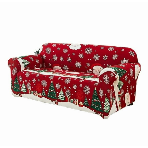 Mae Stretchy Christmas Sofa Cover Soft Sofa Slipcovers for Living Room Washable Furniture Protector