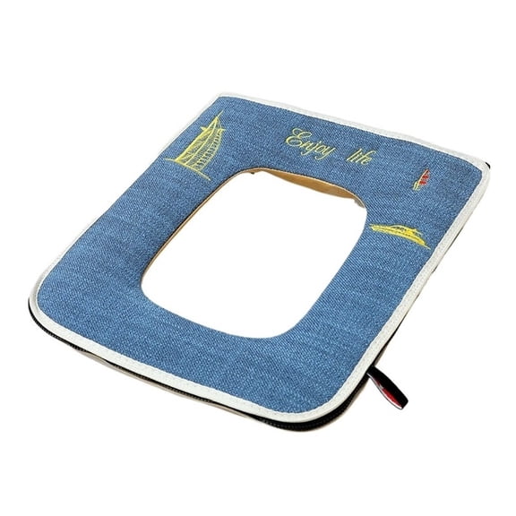 Mae Waterproof Square Toilet Seat Cover, Zippered, Plush Seat Cover Models, Universal Model Toilet Ring