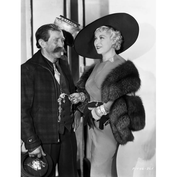 Mae West Portrait in Black and White Photo Print (24 x 30)