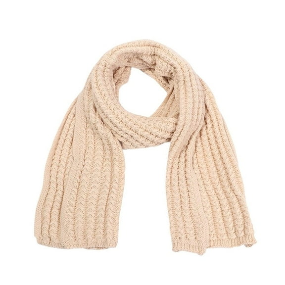 Mae Women Outdoor Thickened Vintage Knitted Scarf Solid Color Long Scarves