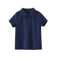 thumbnail image 1 of Maean 1-15T Boys Cotton Shirts Collared Short Sleeve Tops Kids School Uniform Plain Golf Tshirts, 1 of 3