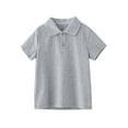 thumbnail image 1 of Maean 1-15T Boys Cotton Shirts Collared Short Sleeve Tops Kids School Uniform Plain Golf Tshirts, 1 of 2