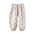 thumbnail image 1 of Maean 1-7T Toddler Kids Cotton Pant Elastic Waist Loose Trousers Cute Printed Little Girls Summer Pants, 1 of 3