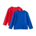 thumbnail image 1 of Maean 2 Pack Cotton Boys Girls Long Sleeve Crew Neck Plain Tops Toddler Soft Tee Kids Basic Tshirts, 1 of 3