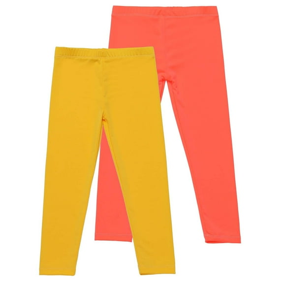 Maean 2 Pack Leggings for Girls Stretchy Soft Tights Kids Elastic Waist Comfortable Outfits 3-12T