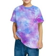 thumbnail image 1 of Maean 3-10T Kids Short Sleeve Shirts Cotton Crew Neck Summer Trendy Tie Dye Printed Loose Tshirts, 1 of 4