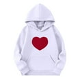 thumbnail image 1 of Maean 3-14T Kids Boys Girls Sweatshirts Heart Graphic Oversize Hoodie Pockets Sweatshirt for Valentine's, 1 of 4