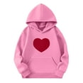 thumbnail image 1 of Maean 3-14T Kids Boys Girls Sweatshirts Heart Graphic Oversize Hoodie Pockets Sweatshirt for Valentine's, 1 of 4