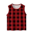 thumbnail image 1 of Maean 3-15 Years Kids Tank Top Plaid Printed Sleeveless Crew Neck Summer Casual Tanks for Boys Girls, 1 of 6