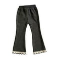 thumbnail image 1 of Maean 3-8T Girls Pant Flared Leg Elastic Waist Ruffle Hem Bell Bottom Lounge Pants Toddler Cute Leggings Trousers, 1 of 3