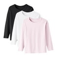 thumbnail image 1 of Maean 3 Pack Boys Girls Tshirts Long Sleeve Undershirts Kids Basic Crew Neck Shirts Tops 1-15Years, 1 of 7