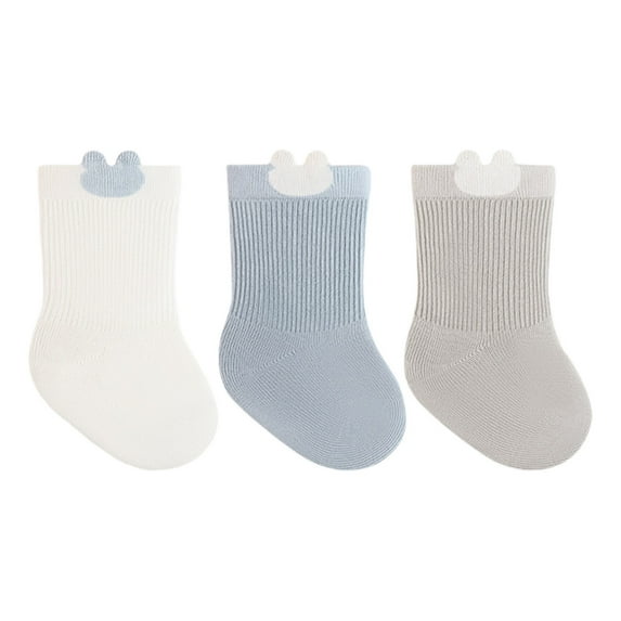 Maean 3 Pack Toddlers Cotton Socks Little Boys Girls Soft Comfy Ankle Crew Cute Sock 1-5 Years