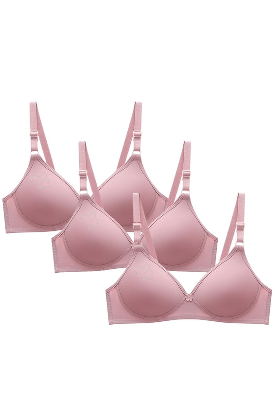 3 Pack Women's Seamless Bras No Underwire Adjustable Straps Bralette Comfort Back Closure Love Printed Bra