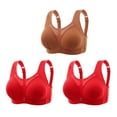 thumbnail image 1 of Maean 3 Pack Women's Wireless Bras Wide Strap Comfort Bra Full Coverage Solid Color Bralettes for Middle-aged Ladies, 1 of 7