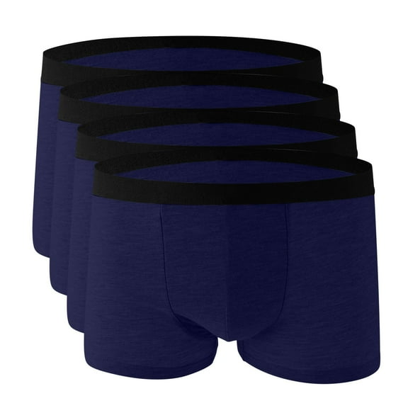 Maean 4 Pack Big and Tall Boxer Underwear for Mens Cotton Soft Comfy Breathable Stretchy Underpants L-4XL