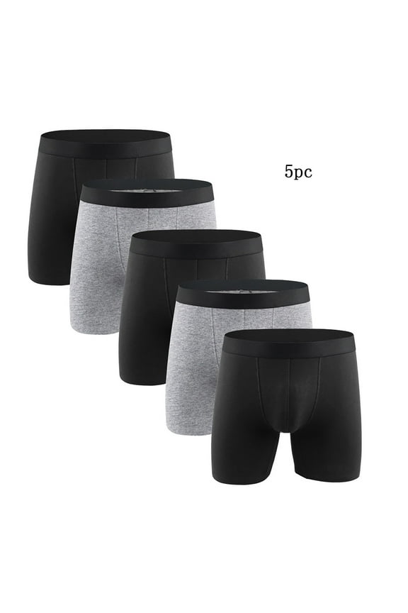 5 Pack Boxer Underwear for Mens Cotton Soft Comfy Breathable Stretchy Compression Underpant