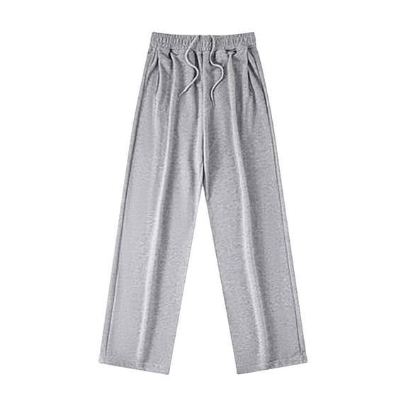 Maean Baggy Sweatpants for Women Elastic Waist Drawstring Straight Wide Leg Loose Pockets Casual Running Pants