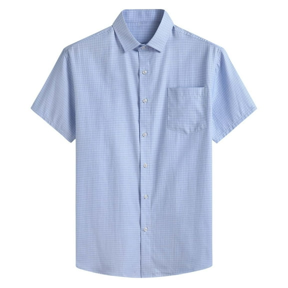 Maean Big and Tall Dress Shirts for Men Short Sleeve Button down Shirts Casual Business Dressy Shirts